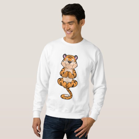 Tiger an der Yoga-Fitness Sweatshirt (Vorne ganz)