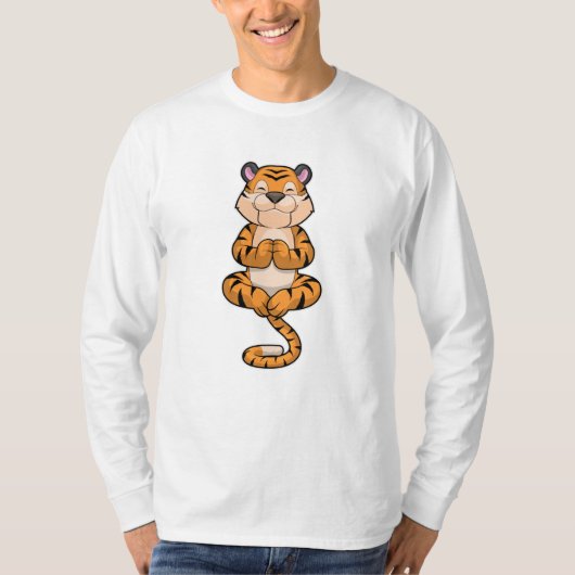 Tiger an der Yoga-Fitness T-Shirt (Vorderseite)