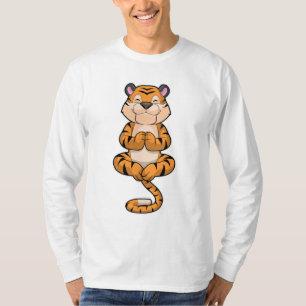 Tiger an der Yoga-Fitness T-Shirt