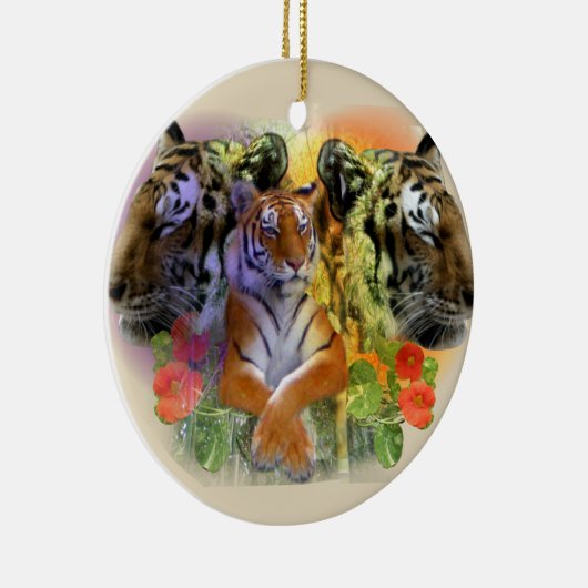 Tiger an Zoo Henrys Doorly Keramik Ornament (Rechts)