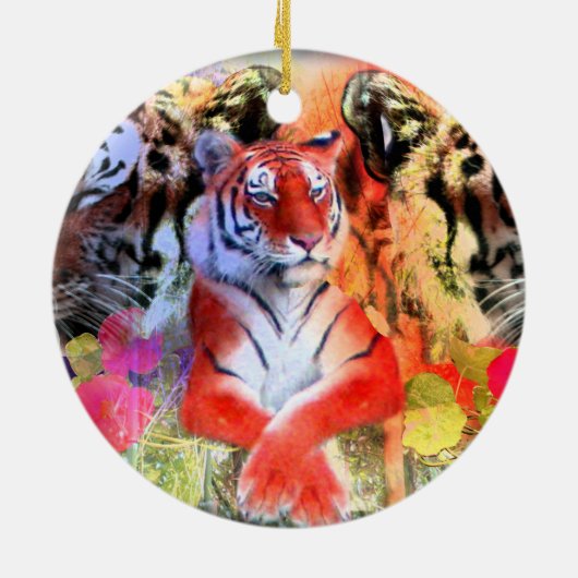 Tiger an Zoo Henrys Doorly Keramik Ornament (Hinten)
