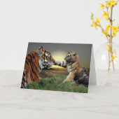 Tiger and Cub Card Karte (Gelbe Blume)