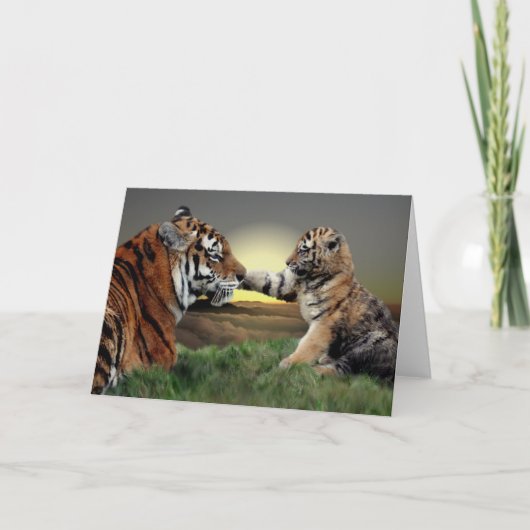 Tiger and Cub Card Karte (Vorderseite)