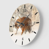 Tiger And Cub Große Wanduhr (Winkel)