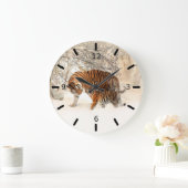 Tiger And Cub Große Wanduhr (Zuhause)