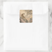 tiger and doragon quadratischer aufkleber (Tasche)