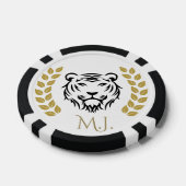 Tiger and Laurel black and gold Pokerchips (Einzeln)