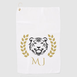 Tiger and Laurels Logo Golf Towel Golfhandtuch