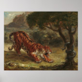 Tiger and Snake - Eugène Delacroix Kunst, Dichtung Poster (Vorne)