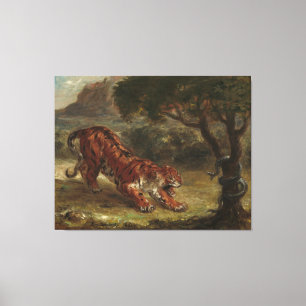 Tiger and Snake Eugene Delacroix Wall Art Leinwanddruck