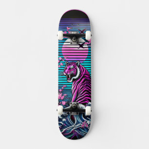 Tiger and Wave Skateboard Deck - Bold Vintag