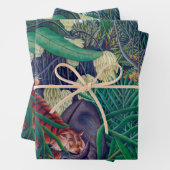Tiger angreifen Buffalo im exotischen Tropenwald Geschenkpapier Set (Beispiel)