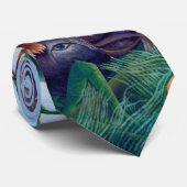 Tiger angreifen Buffalo im exotischen tropischen D Krawatte (Gerollt)