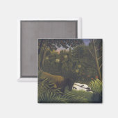 Tiger angreifen ein Pferd und einen schlafenden sc Magnet (Vorderseite/Rückseite)