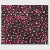 Tiger Animal Black Spark Marsal Glitzer Burgundy Geschenkpapier (Flach)