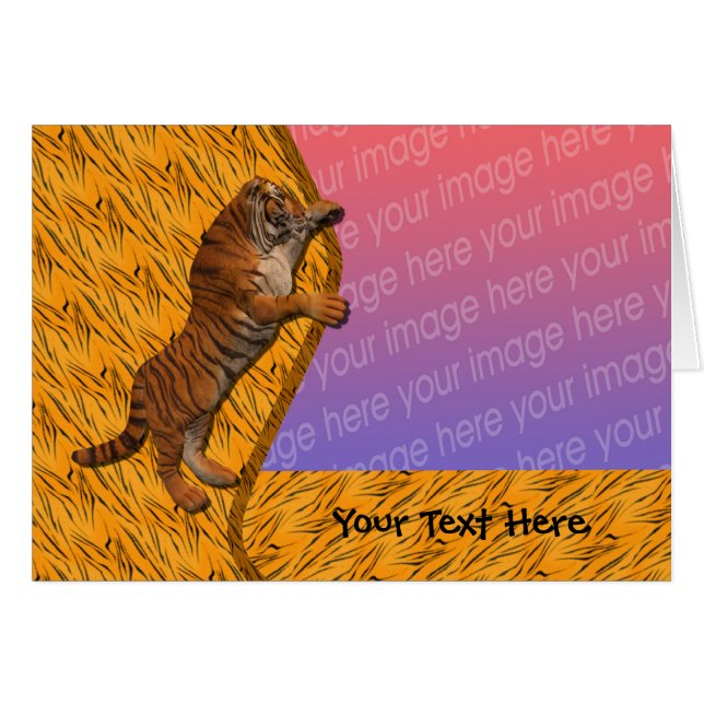Tiger Animal Foto Card (Vorderseite (Horizontal))