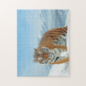 Tiger Animal Foto Snow Trendy Winter Mountains Puzzle (Vertikal)