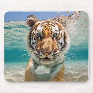 Tiger Animal Fun Nature Playing Water Mousepad