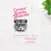 Tiger Animal Illustration Rosa Drehbuch Ohrkarte (Schreibtisch)