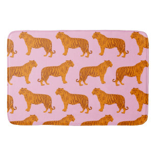 Tiger Animal Pink Modern Badematte