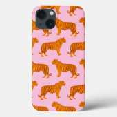 Tiger Animal Pink Modern Case-Mate iPhone Hülle (Rückseite)