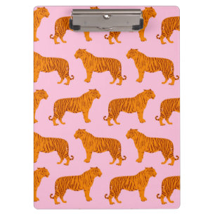Tiger Animal Pink Modern Klemmbrett