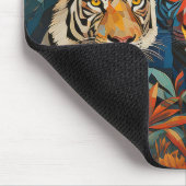 Tiger Animal Portrait Farbige Malerei Mousepad (Ecke)