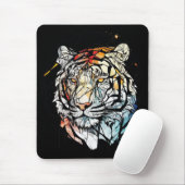 Tiger Animal Portrait Gestaltetes Glas frei von Wi Mousepad (Mit Mouse)