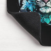 Tiger Animal Portrait Gestaltetes Glas frei von Wi Mousepad (Ecke)