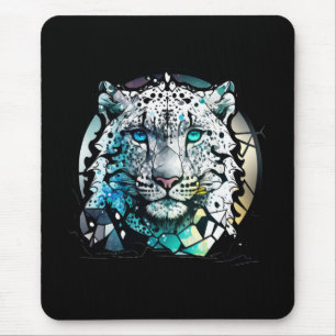 Tiger Animal Portrait Gestaltetes Glas frei von Wi Mousepad