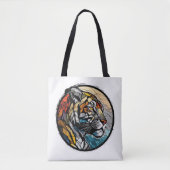 Tiger Animal Portrait Gestaltetes Glas frei von Wi Tasche (Vorderseite)