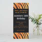 Tiger Animal Print Geburtstagsfeier Einladung (Stehend Vorderseite)