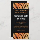 Tiger Animal Print Geburtstagsfeier Einladung (Vorne/Hinten)