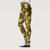 Tiger Animal Print Gold Brown Yellow Pickleball Leggings (Links)