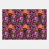 Tiger Animal Print Pink & Orange Retro Glamour Geschenkpapier Set (Vorderseite 3)