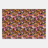 Tiger Animal Print Pink & Orange Retro Glamour Geschenkpapier Set (Vorderseite 2)
