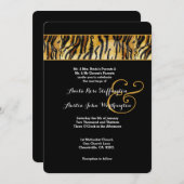 TIGER Animal Print Wedding V02 Einladung (Vorne/Hinten)