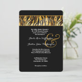 TIGER Animal Print Wedding V02 Einladung (Stehend Vorderseite)