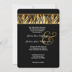 TIGER Animal Print Wedding V02 Einladung