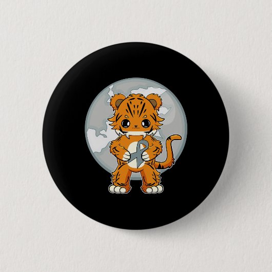 Tiger Anime Cat Dyslexie Bewusstsein Button (Vorderseite)