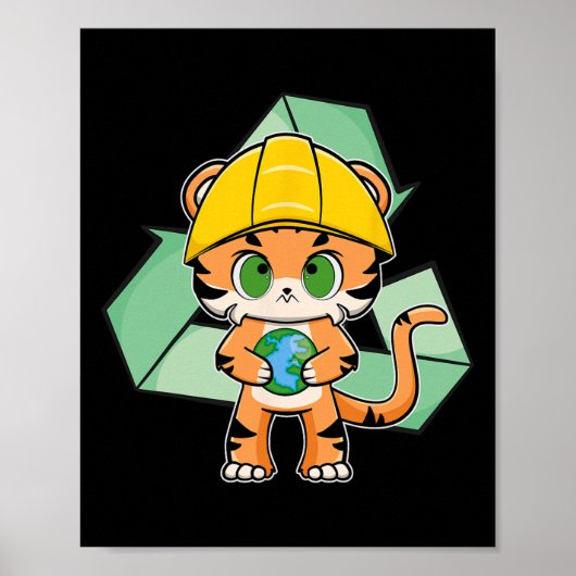 Tiger Anime Cat Earth Day Poster (Vorne)
