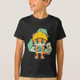 Tiger Anime Cat Earth Day T-Shirt