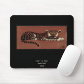 Tiger - Antike, farbenfrohe Buchillustration Mousepad (Mit Mouse)