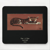 Tiger - Antike, farbenfrohe Buchillustration Mousepad (Vorne)