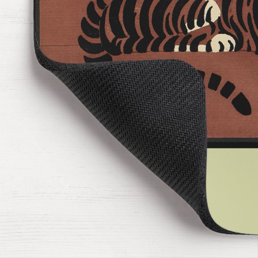 Tiger - Antike, farbenfrohe Buchillustration Mousepad (Ecke)
