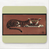 Tiger - Antike, farbenfrohe Buchillustration Mousepad (Vorne)