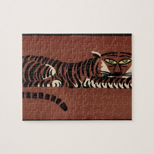 Tiger - Antike, farbenfrohe Buchillustration Puzzle (Horizontal)