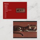 Tiger - Antike, farbenfrohe Buchillustration Visitenkarte (Vorne/Hinten)