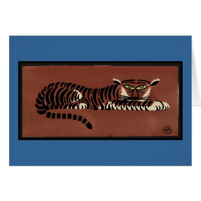 Tiger - Antiquarian, bunte Buchillustration (Vorderseite (Horizontal))