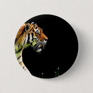 Tiger Approaching - Wildtierarbeiten Button